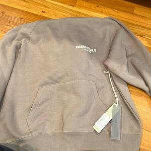essentials fear of god sweatshirt in desert taupe